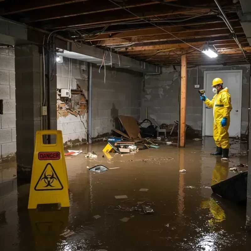 Flooded Basement Electrical Hazard in Albany, MO Property