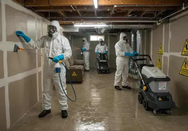 Basement Moisture Removal and Structural Drying process in Albany, MO